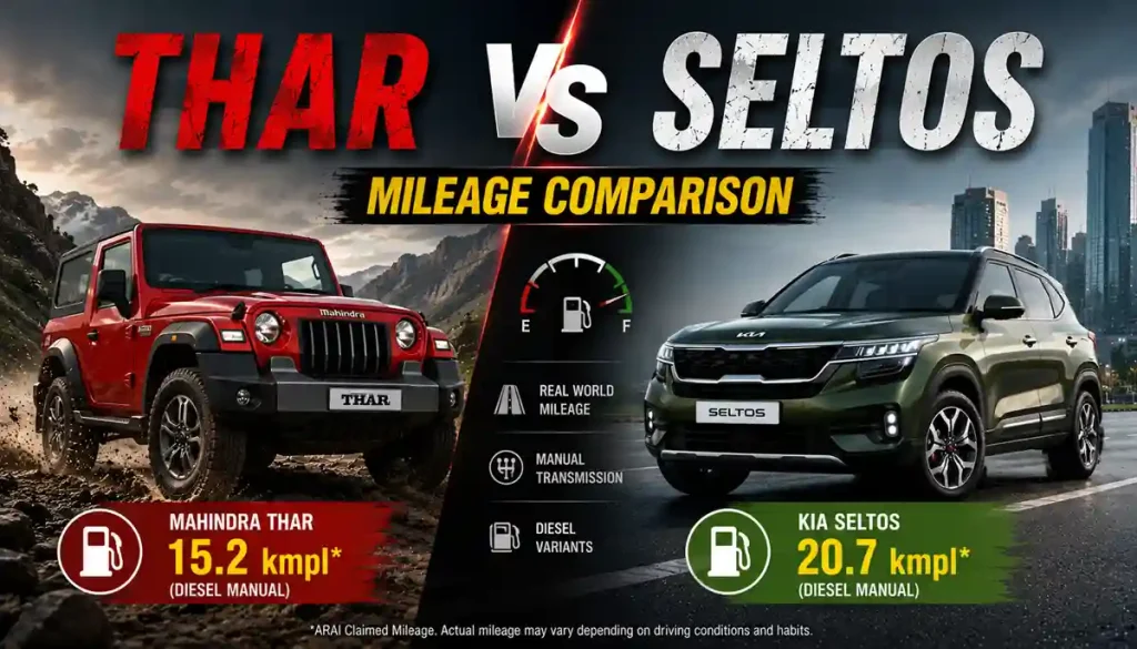 Thar vs Seltos mileage comparison