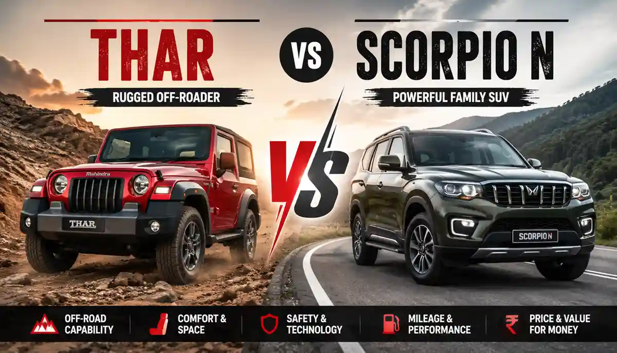 Thar vs Scorpio N: 7 Brilliant Differences That Actually Matter (2026) 1 Thar vs Scorpio N