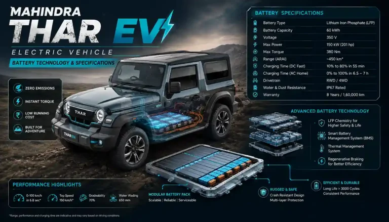 Mahindra Thar EV 2026: Launch Date, Price and Features You Should Know 7 Mahindra Thar electric vehicle battery technology specifications