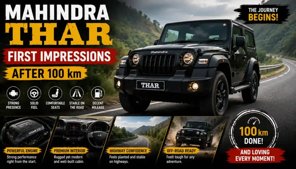 First 1000 km Experience with the Mahindra Thar A Real World Review 5 First Impressions After 100 km