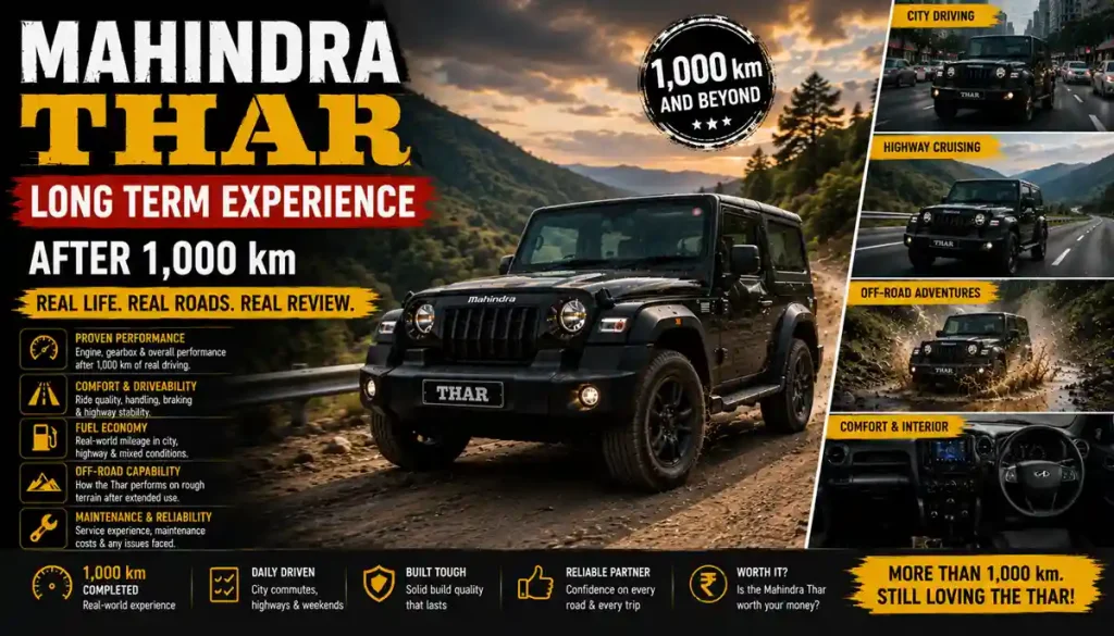First 1000 km Experience with the Mahindra Thar A Real World Review 9 Mahindra Thar Long Term Experience After 1,000 km